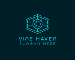 Minimalist Camera Lens logo design