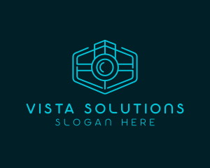 Minimalist Camera Lens logo design