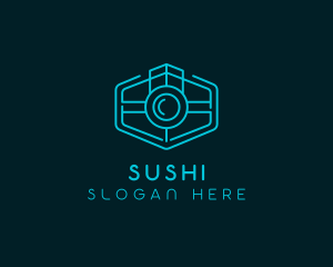 Minimalist Camera Lens logo design