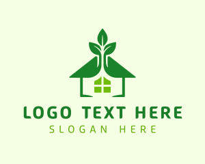 Green Natural House logo design
