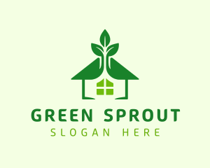 Green Natural House logo design