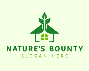 Green Natural House logo design