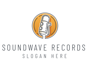 Record - Recording Mic Podcaster logo design