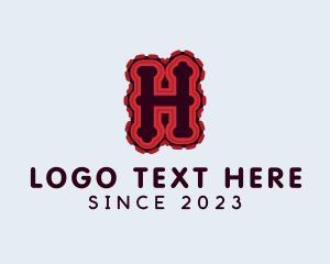 Letter H - Retro Mineral Geode logo design