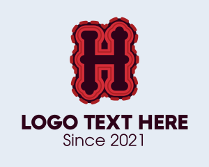 Lettering - Retro Letter H logo design