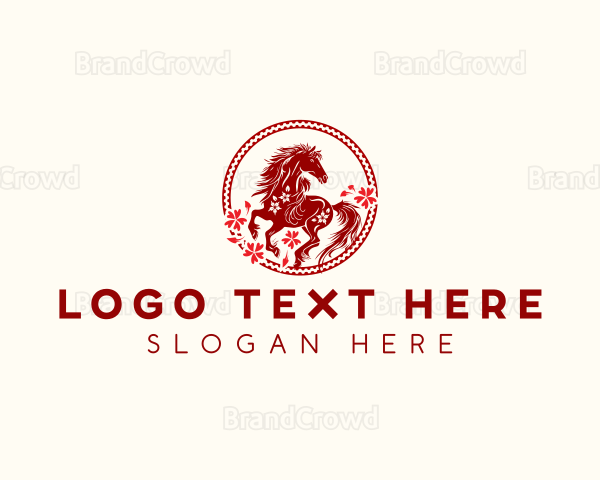 Horse Zodiac Sign Logo