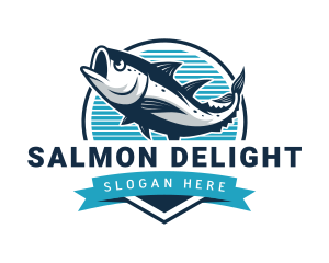 Salmon - Fish Aquatic Seafood logo design
