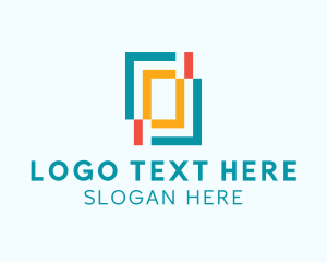 Tetris - Geometric Multimedia Art Shop logo design