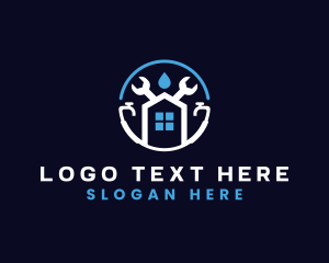 Drainage - House Plumbing Wrench logo design