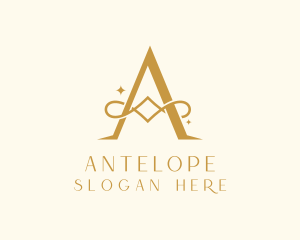 Gold Luxury Letter A logo design