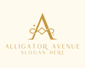 Gold Luxury Letter A logo design