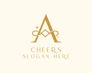 Esthetician - Gold Luxury Letter A logo design