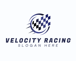 Race Automotive Flag logo design