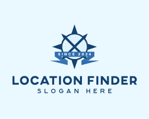 Geolocation - Compass Navigation Letter X logo design