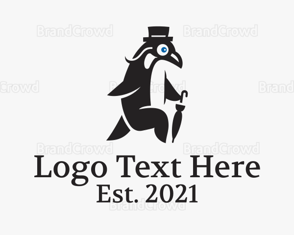 Hipster Classy Penguin Logo