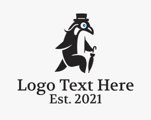 Mens Fashion - Hipster Classy Penguin logo design