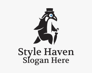 Hipster Classy Penguin Logo