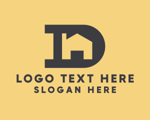 Letter D - House Home Letter D logo design