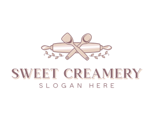 Dessert Baker Rolling Pin logo design