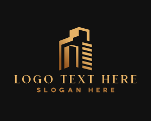 Condominium - Luxury Building Real Estate logo design