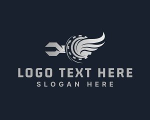 Engine - Machine Cogwheel Wrench logo design