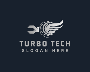 Turbo - Machine Cogwheel Wrench logo design