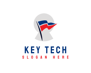 Privacy Flag Keyhole logo design