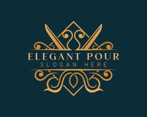 Elegant Scissor Tailoring  logo design