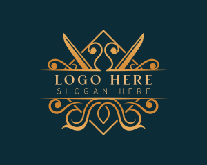 Barber - Elegant Scissor Tailoring logo design