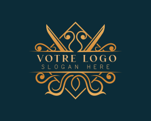 Beautician - Elegant Scissor Tailoring logo design