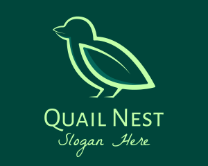 Quail - Green Leaf Bird logo design