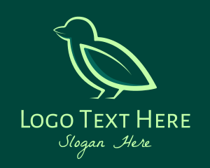 Magpie - Green Leaf Bird logo design