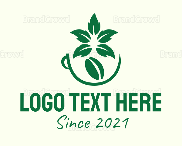 Organic Coffee Bean Cup Logo