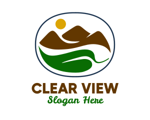 Mountain Leaf View  logo design