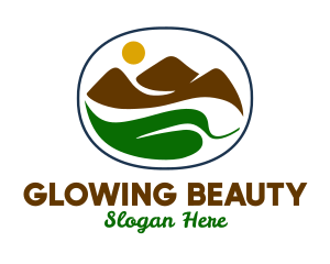 Mountain Range - Mountain Leaf View logo design