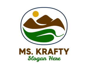 Camping - Mountain Leaf View logo design