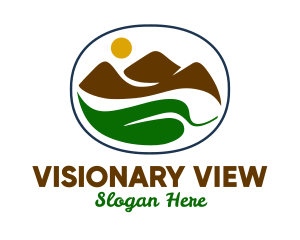 Mountain Leaf View  logo design