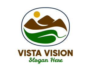 View - Mountain Leaf View logo design