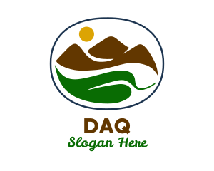 Hiking - Mountain Leaf View logo design