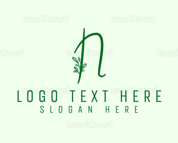 Natural Elegant Letter N Logo