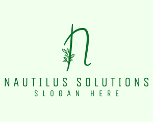 Natural Elegant Letter N logo design