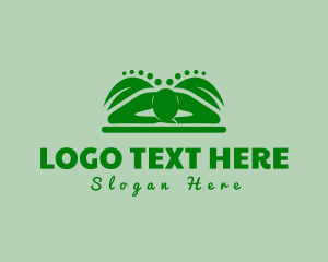 Facial - Green Leaf Body Massage logo design