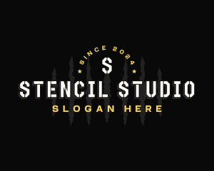 Stencil Scratch Marks logo design