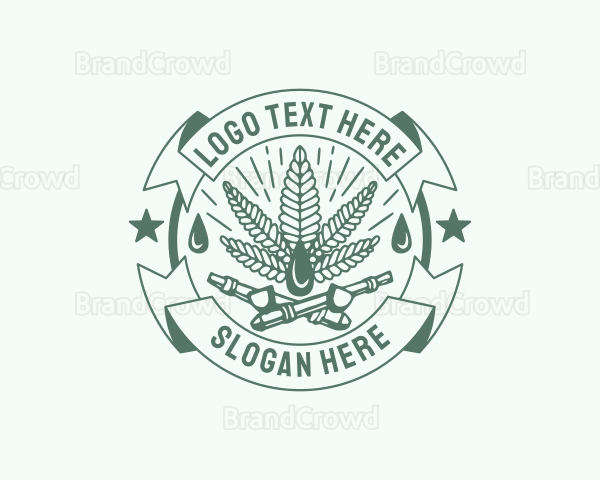 Marijuana Oil Dispensary Pipe Logo