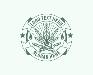 Hemp - Marijuana Oil Dispensary Pipe logo design