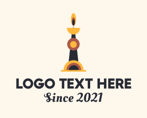 Boho - Multicolor Candle Light logo design