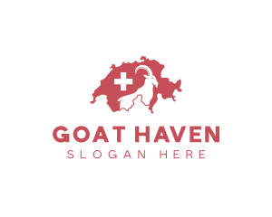 Goat - Goat Switzerland Map logo design