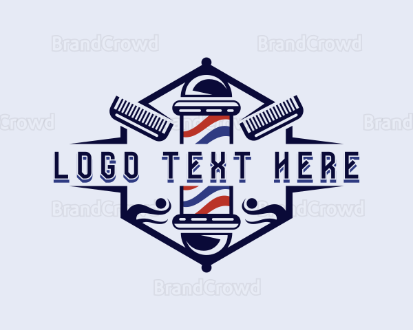 Comb Barber Hairstyling Logo