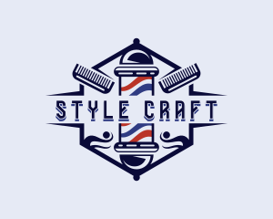 Hairstyling - Comb Barber Hairstyling logo design