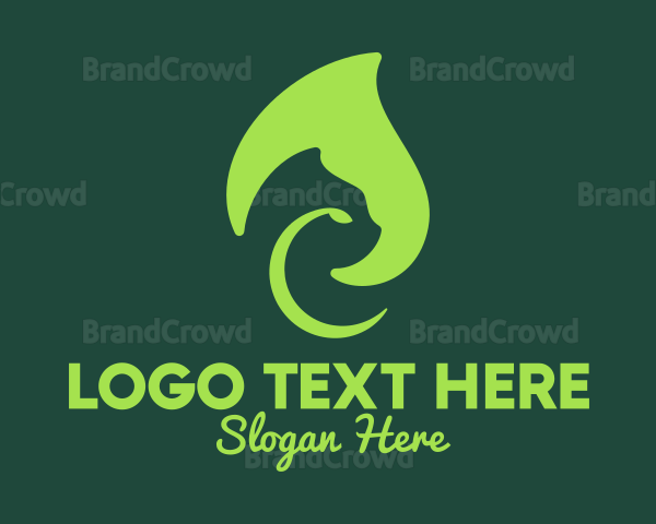 Green Leafy Cat Logo